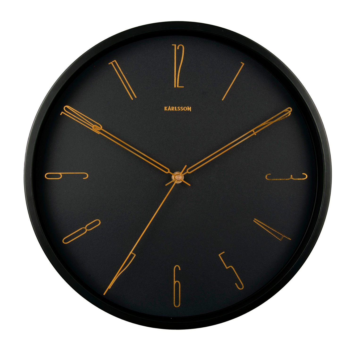 Karlsson Bell Numbers Metal Wall Clock Väggklocka KA5898BK – Unisex – 35 cm – Quartz