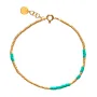 ANNI LU Asym Aqua Armbånd Guldbelagt Messing 1061