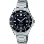 Casio Timeless MDV-10D-1A1VEF ur med Sort urskive og en urkasse på 38 mm i diameter og en Lænke i Sølv