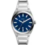 Fossil FS5822 ur med Blå urskive og en urkasse på 42 mm i diameter og en Lænke i Sølv