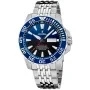 Festina Professional Diver Day Date F20661/1 ur med Blå urskive og en urkasse på 45 mm i diameter og en Lænke i Sølv