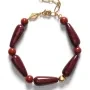 ANNI LU Red Jasper Armbånd Guldbelagt Messing 262-10-18