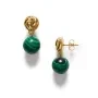ANNI LU Malachite Øreringe Guldbelagt Messing 262-30-64