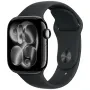 Pre-owned Apple Watch Series 11 GPS 46mm Jet Black Aluminium Black Sport Band M/L MEUX4