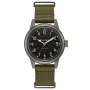 Bulova Hack 98A255 ur med Sort urskive og en urkasse på 38 mm i diameter og en Læderrem i Grøn