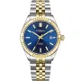 Dissing Date Automatic D1294 ur med Blå urskive og en urkasse på 41 mm i diameter og en Lænke, Two-Tone i Guld, Sølv