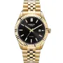 Dissing Date D1297 ur til Herre med Sort urskive på 41 mm i diameter og Lænke urrem i Guld