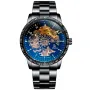 IK Colouring Skeleton S107 ur med Blå urskive og en urkasse på 42 mm i diameter og en Lænke i Sort