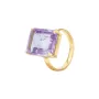 House of Vincent Candy Rock Purple Ametyst Ring Guldbelagt Sølv VJ080-LRG-AM
