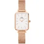 Daniel Wellington Quadro DW00100431 ur med Hvid urskive og en urkasse på 20 mm i diameter og en Meshlænke i Rosaguld