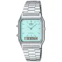 Casio Vintage AQ-230A-2A2MQYES ur med Blå urskive og en urkasse på 30 mm i diameter og en Lænke i Sølv