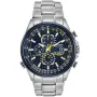 Citizen Angels Promaster Sky Eco-Drive AT8020-54L ur med Blå urskive og en urkasse på 43 mm i diameter og en Lænke i Sølv
