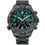 Citizen Eco-Drive Radio Controlled Promaster Navihawk AT8227-56X ur med Grøn urskive og en urkasse på 48 mm i diameter og en Lænke i Grå