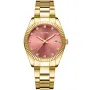 Lugano Elegance L0001 ur til Dame med Rød urskive på 36 mm i diameter og Lænke urrem i Guld