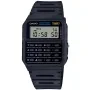 Casio Vintage CA-53W-1ER ur med Sort urskive og en urkasse på 35 mm i diameter og en Gummirem i Sort