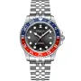 Dissing Diver GMT D1123 ur med Sort urskive og en urkasse på 42 mm i diameter og en Lænke i Sølv