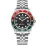Dissing Diver GMT D1125 ur med Sort urskive og en urkasse på 42 mm i diameter og en Lænke i Sølv