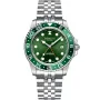 Dissing Diver GMT D1127 ur med Grøn urskive og en urkasse på 42 mm i diameter og en Lænke i Sølv