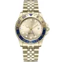 Dissing Diver GMT D1128 ur med Guld urskive og en urkasse på 42 mm i diameter og en Lænke i Guld