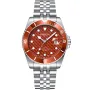 Dissing Diver D1130 ur til Herre med Orange urskive på 43 mm i diameter og Lænke urrem i Stål