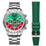 Dissing MK9 Christmas Limited Edition D1458 ur til Herre med Grøn, Rød urskive på 43 mm i diameter og Lænke urrem i Stål