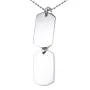 Auxere Double Dog Tag Halskæde Rustfrit Stål KXD0281