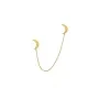 Jane Kønig Double Half Moon NO. 2 chain stud Ørering Single Guldbelagt Rustfrit Stål DHMC-AW26-SS-G