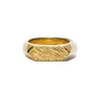 IX Studios Mini Brushed Hexagon Ring Guldbelagt Sølv DMN0307GD