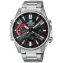 Casio Edifice ECB-S100D-1AEF ur med Sort urskive og en urkasse på 46 mm i diameter og en Lænke i Sølv