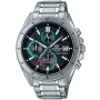 Casio Edifice EFS-S510D-1BVUEF ur med Sort urskive og en urkasse på 46 mm i diameter og en Lænke i Sølv