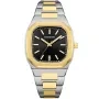Faucon Octagon F10049 ur med Sort urskive og en urkasse på 37 mm i diameter og en Lænke, Two-Tone i Guld, Sølv