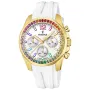 Festina Rainbow F20650/2 ur med Hvid urskive og en urkasse på 38 mm i diameter og en Gummirem i Hvid