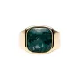 IX Studios Cushion Signet Marble Ring Guldbelagt Sølv DMN0282GDGRMA