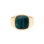 IX Studios Cushion Signet Hawks Eye Ring Guldbelagt Sølv DMN0282GDHE