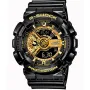 Casio G-Shock GA-110GB-1AER ur med Sort urskive og en urkasse på 51 mm i diameter og en Gummirem i Sort
