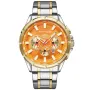 Kensington Master K0005 ur til Herre med Orange urskive på 48 mm i diameter og Lænke, Two-tone lænke urrem i Guld, Stål