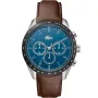 Lacoste Boston 2011093 ur med Blå urskive og en urkasse på 42 mm i diameter og en Læderrem i Brun