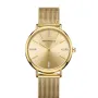 Megir Mini Focus MF0036L.01 ur med Guld urskive og en urkasse på 35 mm i diameter og en Meshlænke i Guld