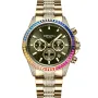 Dissing MK9 Rainbow Iced Out D1100 ur med Sort urskive og en urkasse på 43 mm i diameter og en Lænke i Guld