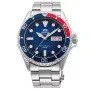 Orient Kamasu Mako III Diver Automatic RA-AA0812L ur med Blå urskive og en urkasse på 42 mm i diameter og en Lænke i Sølv