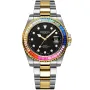 Dissing Diver Rainbow D1095 ur til Herre med Sort urskive på 43 mm i diameter og Lænke, Two-tone lænke urrem i Guld, Stål