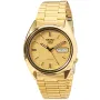 Seiko 5 Sports Classic SNXL72K1 ur med Guld urskive og en urkasse på 37 mm i diameter og en Lænke i Guld