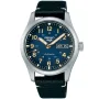 Seiko 5 Sports Automatic SRPG39K1 ur med Blå urskive og en urkasse på 40 mm i diameter og en Læderrem i Sort