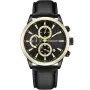 Studsgaard Chronograph S0044 ur med Sort urskive og en urkasse på 42 mm i diameter og en Læderrem i Sort