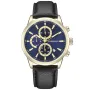 Studsgaard Chronograph S0073 ur med Blå urskive og en urkasse på 42 mm i diameter og en Læderrem i Sort
