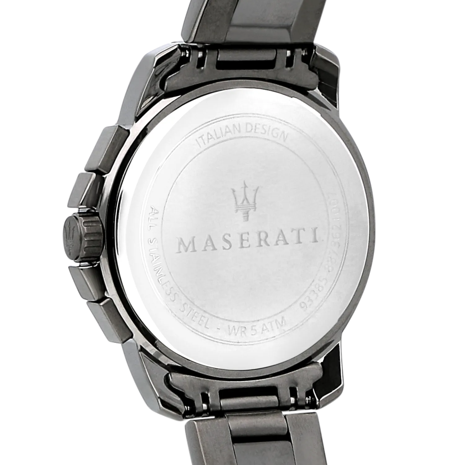 Trident engraved on a Maserati watch caseback