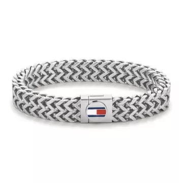 Tommy Hilfiger Armbånd til Herre udført i Rustfrit stål i en flot Sølv farve