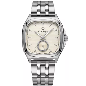 Carl Pique Carré CP0009 ur til Herre med Beige urskive på 39 mm i diameter og Lænke urrem i Stål