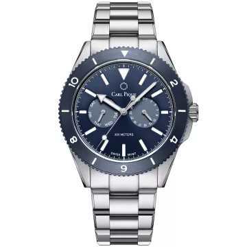 Carl Pique Pacific CP0011 ur til Herre med Blå urskive på 42 mm i diameter og Lænke urrem i Stål