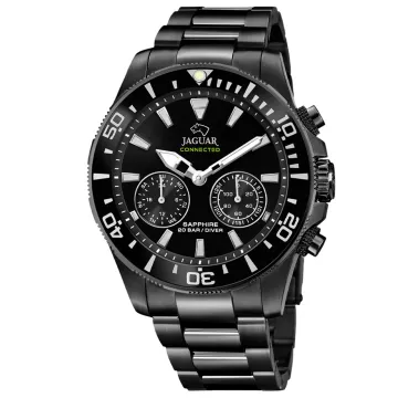 Jaguar Hybrid Diver Special Edition J929/1 ur til Herre med Sort urskive på 46 mm i diameter og Lænke urrem i Sort